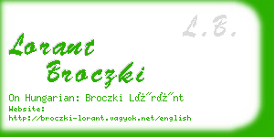 lorant broczki business card